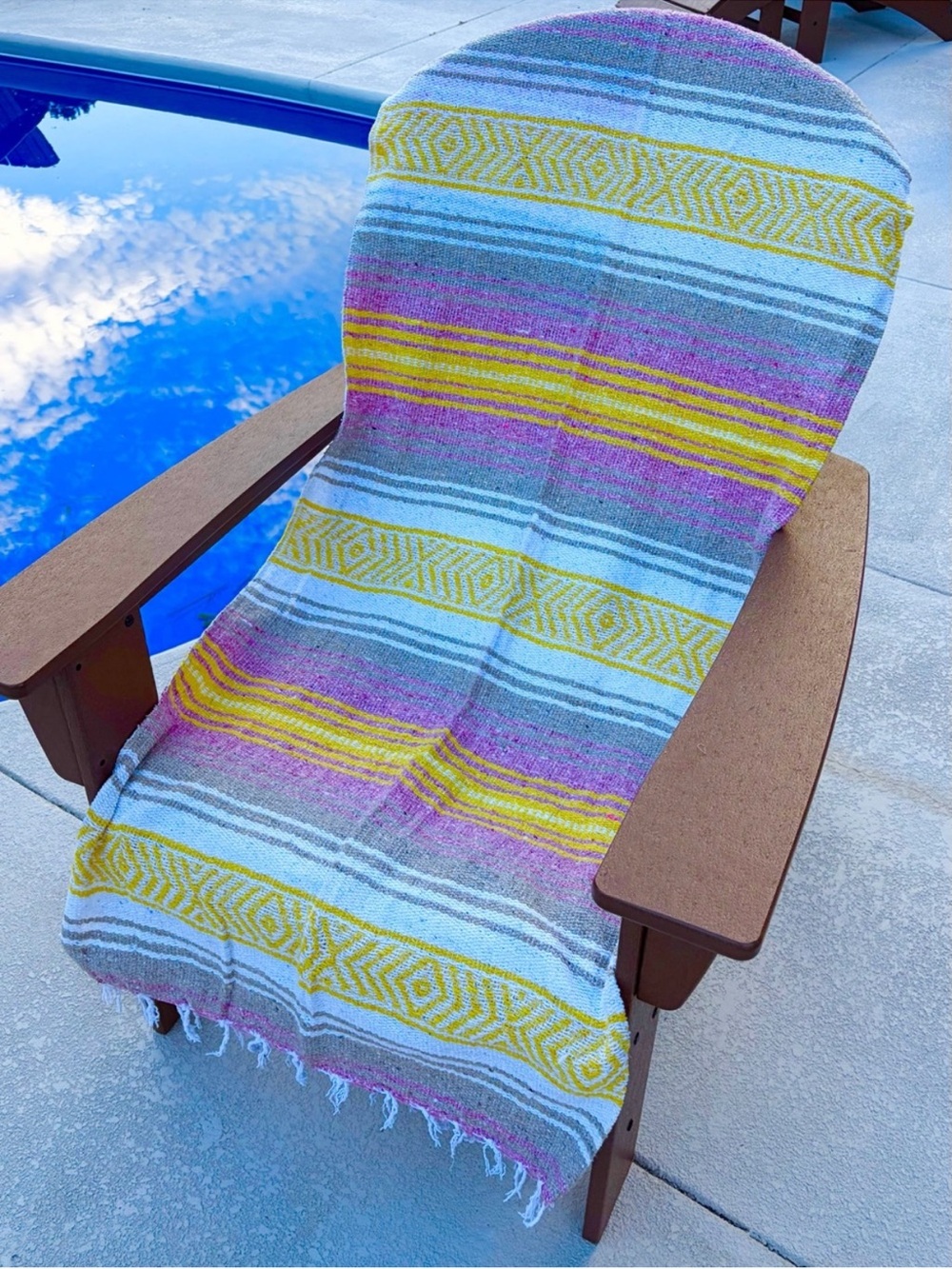 Mexican Falsa Blanket – Woven Striped Serape Throw with Fringe